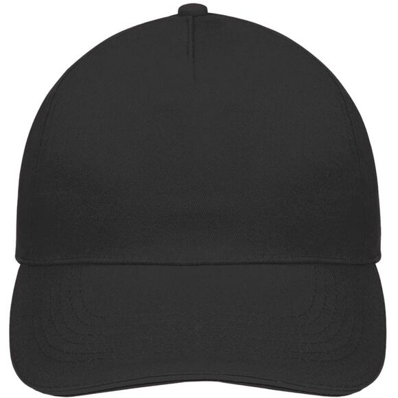 SOLS Unisex Sunny 5 Panel Baseball Cap / Black - Picture 4 of 5